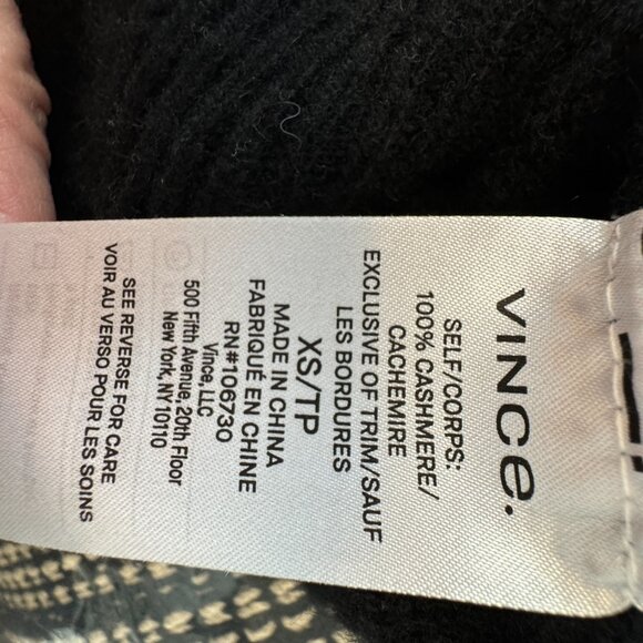 Auth Vince 100% Cashmere Black Cardigan XS - Picture 4 of 7